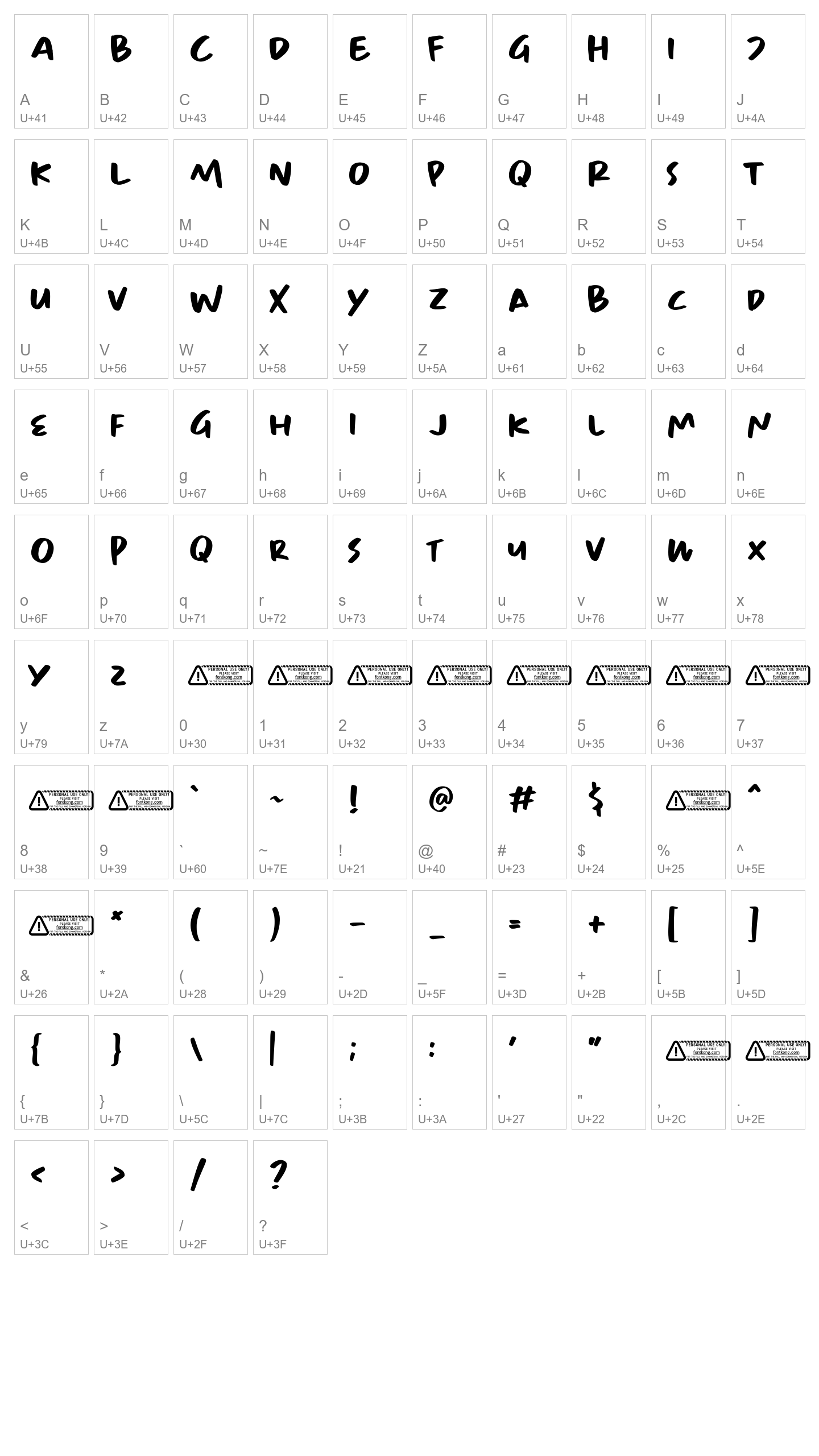 Character Map Image