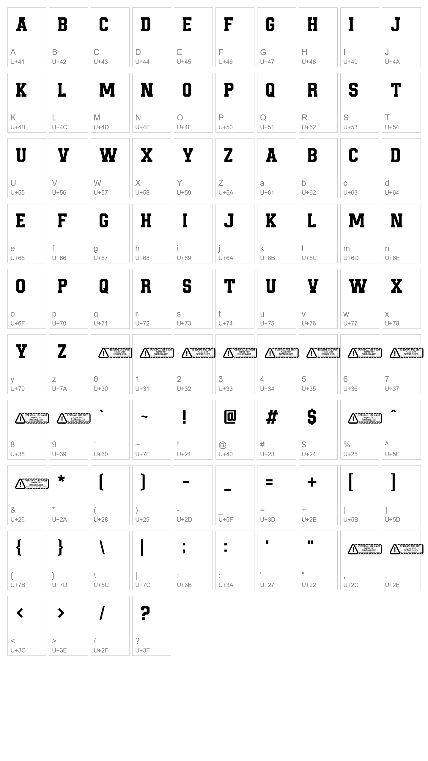 Character Map Image