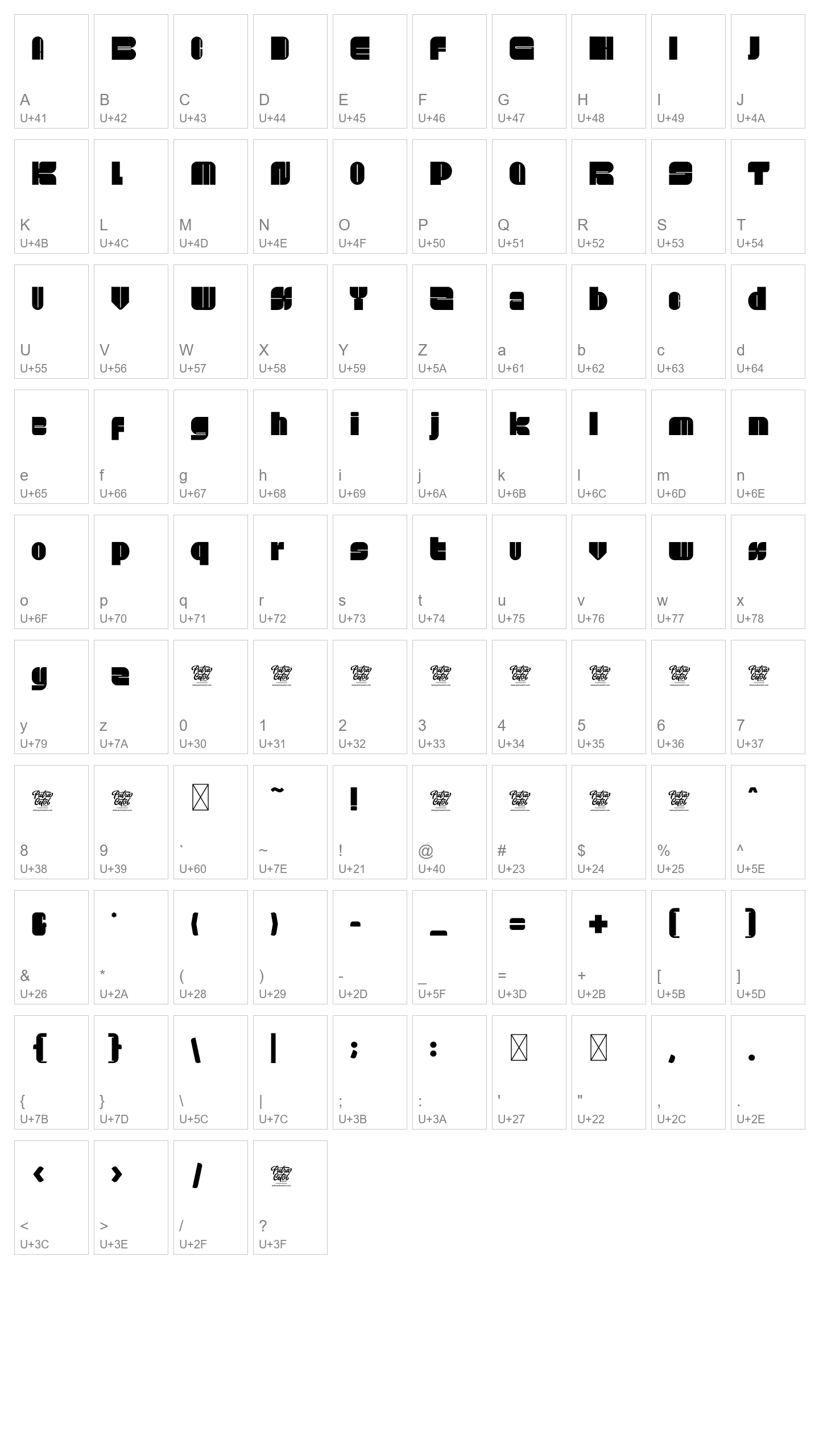 Character Map Image
